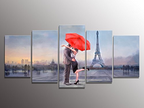 Canvas Wall Art "Love in Paris" 5 Panels Large Art Paintings Canvas Prints for Wall Decor-P5LA005