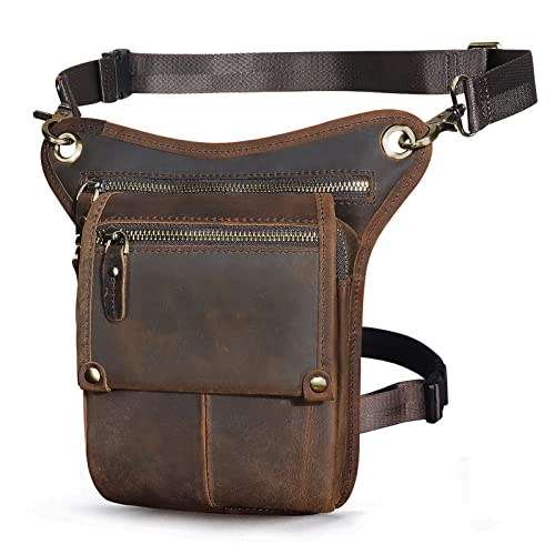 Sac pochette homme cuir Le'aokuu marron idéal pour voyager libre
