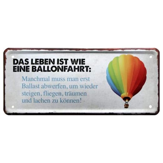 Livet är som en ballongresa 28 x 12 deko plåtskylt 2000