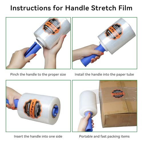 ADAYM Plastic Stretch Film Shrink Wrap Roll for Moving, 5" x 1200', 80 Gauge, 12 Rolls by Adaym - Image 9