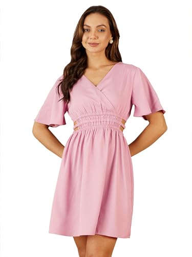Robe évasée rose oignon pour affiner la silhouette et rester confortable en taille XS