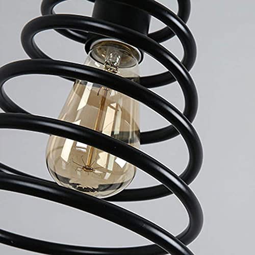 Luces colgantes retro E27 creativas de estilo industrial negro 7