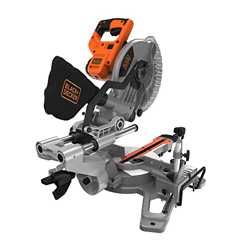 BLACK+DECKER Wydajna pilarka 1500 W - do cięcia i cięcia ukośnego - narzędzia elektryczne - idealna do szybkich i precyzyjnych cięć do 220 mm BES701-QS