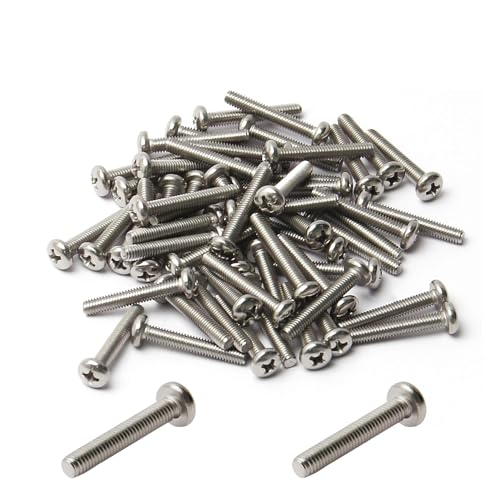 Yinpecly 60Pcs M4-0.7 x 25mm Pan Head Phillips Machine Screws