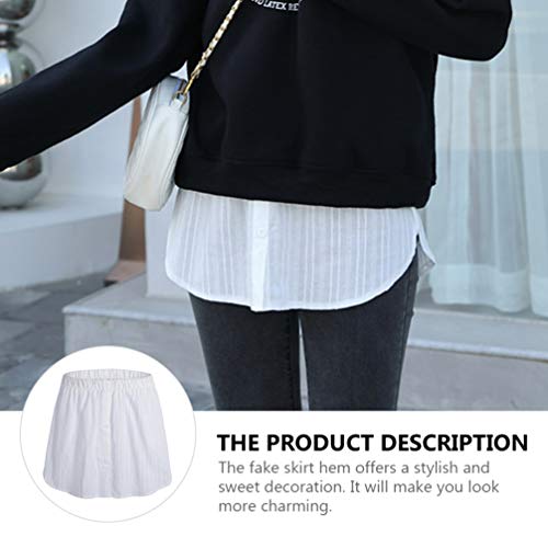 Amosfun Saia de Camisa Branca Falsa Feminina Destacável Em Camadas Falsas Ajustável Em Camadas Infer