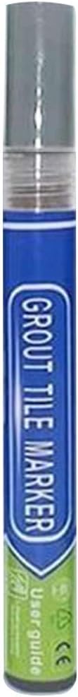 Crytech Grout Tile Pen, Waterproof Grout Restorer Pen Renew Repair Marker Tile Beauty Styling Pen for Bathroom Kitchen Tile Wall Floor Countertop (Light Gray)
