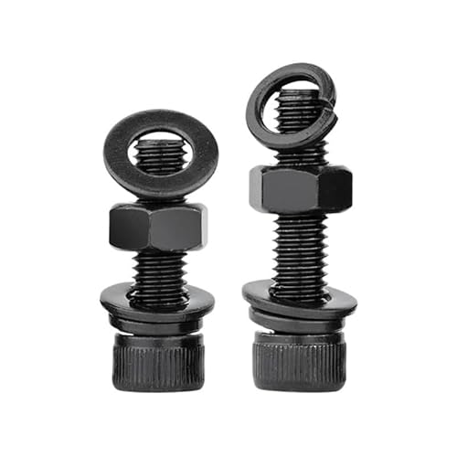 1/2個 M12 M14 六角穴付きボルトとナット、ワッシャー付き 12.9グレード炭素鋼(70mm,M12 2sets)