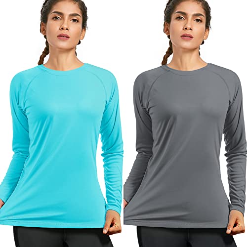 (Size: S) Womens Upf 50+ Long Sleeve Workout Running Shirts Quick Dry Outdoor Uv Sun Protection T-Shirt #TOP24