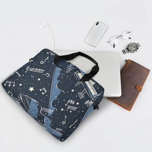 Maletín porta laptop ALAZA 13-15.6 pulgadas azul con notas musicales miniatura 7