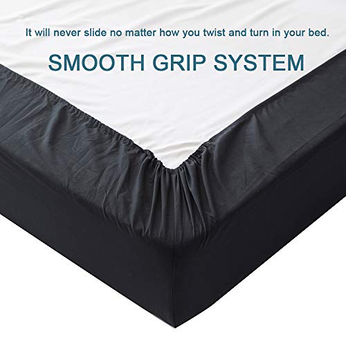 Shilucheng Bed Sheets Set Microfiber 1800 Thread Count Percale Super Soft And Comforterble 16 Inch Deep Pockets - 4 Piece (Black, King) #TOP5