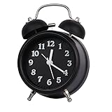 Alarm clock for bedrooms, [2018 Upgrade] 4.9’’ No Ticking Movement and Big Stereoscopic Digital Twin Bell Alarm Clock, Super Loud Alarm Clock for Heavy Sleepers