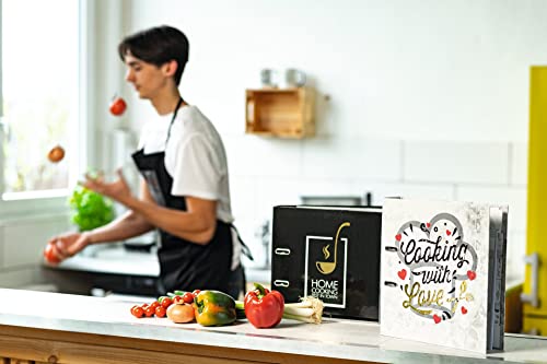 HERMA 19669 Rezeptordner A4 zum Selberschreiben Cooking with Love, 7 cm breit, Rezeptbuch mit Register zum Abheften, Motiv Ringbuch mit Innendruck für Küche & Haushalt für Kochrezepte