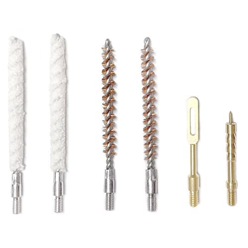 6 Pack Bore Brush/Swab Cleaning Kit Phosphor Bronze Cotton Brushes Brass Jag Slotted Tip, Bore Brushes Mop Brushes For 5.56Mm/7.62Mm/9Mm/12Ga #TOP4