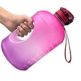 MEFKY 3.78L Botella Agua Boca Ancha para Gimnasio Jarra Agua Sin BPA Hidratación con Recordatorio Marcador Tiempo Motivacional Deportes Acampada Actividades Aire Libre (Style : B)