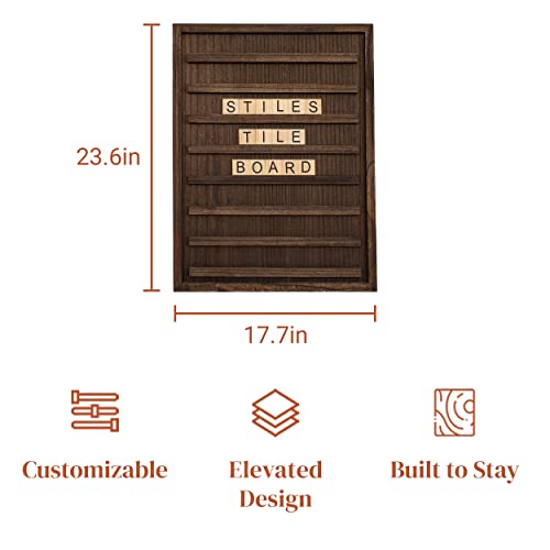 Stiles Tile Letter Board Set, Wooden Message Board With 122 Letters And Numbers For Celebrations, Baby Announcements, Or Milestones, 23.6 By 17.7 Inches, Walnut #TOP4
