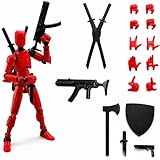 YHNMMNO Figurines Articulées T13（Assemblage terminé）- Robot Titan 13 Noir Rouge - Figurine...