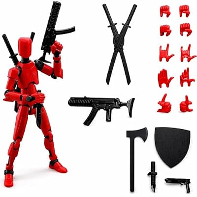 T13 Action Figure Man (ensamblaje completado),3D Impreso con múltiples uniones Lucky 13, Figura de Acción Titan 13, para Decoración de Escritorio, Colección, Diseño Creativo(Negro-Rojo) | Ya disponible en tu tienda friki favorita! En mundofriki.es! T13 Action Figure Man (ensamblaje completado),3D Impreso con múltiples uniones Lucky 13, Figura de Acción Titan 13, para Decoración de Escritorio, Colección, Diseño Creativo(Negro-Rojo) | Ya disponible en tu tienda friki favorita! En mundofriki.es!