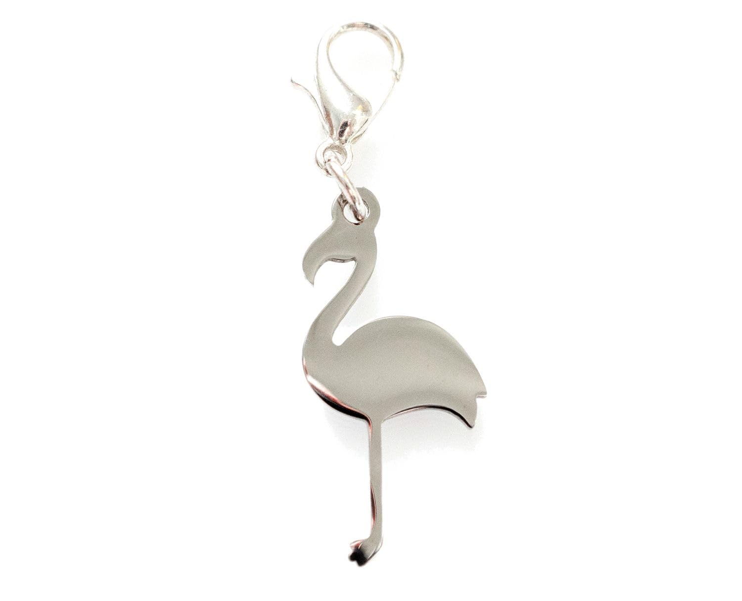 Miniblings Flamingo Charm Bracelet Zipper Summer Party Uccellino Uccelli Rosa - Gioielli Fatto a Mano placcati Argento I Ciondoli - Braccialetto di Fascino - Ciondolo per Il Braccialetto