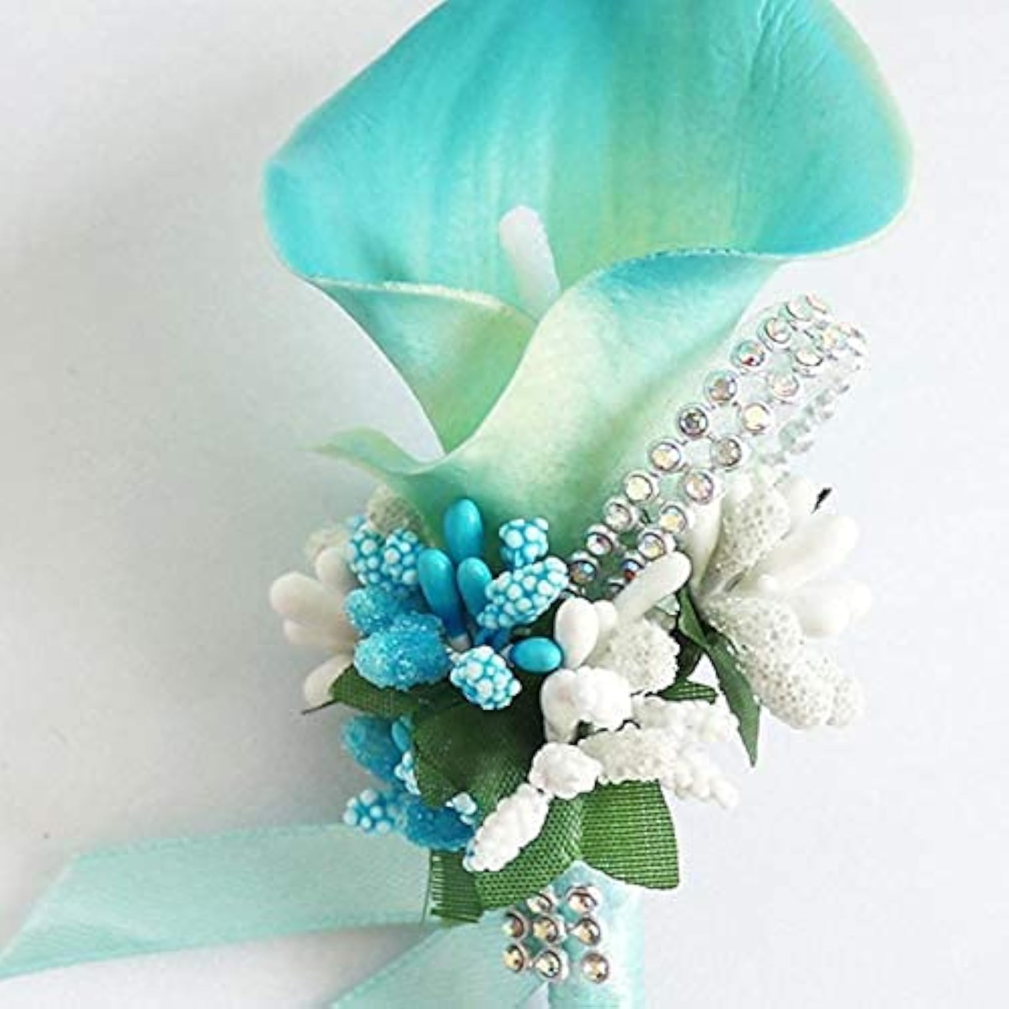 Wedding Corsage Calla Flower Brooch, Pink Simulation Bouquet