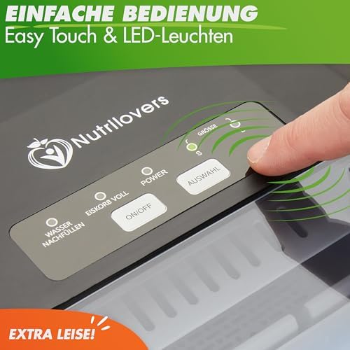 Bild 4 - Nutrilovers Eiswürfelmaschine NUTRI-ICE MAKER Edelstahl Eiswürfelbereiter, Transparente Eiswürfel 2 Größen (S/L) inkl. Moscow Mule Becher & Rezeptbuch