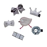 Korean Cartoon Hair Clips And Bows Sets For Toddlers Baby Girls Claw Snaps Small (Gray-bird)