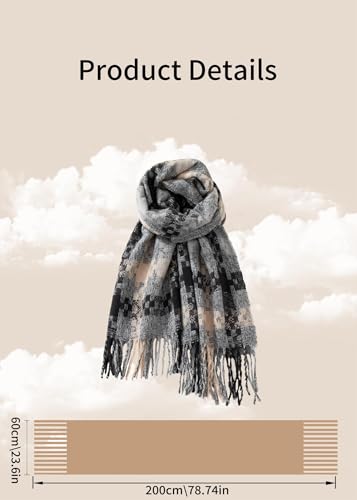 Winter Scarf For Women Women's Long Plaid Blanket Scarf Chunky Oversized Winter Fall Warm Big Tartan Scarves Wrap Shawl Ladies Gifts3