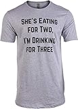 Tall Tee: Drinking for Three | Funny New Dad Father Pregnancy Announcement Joke T-Shirt-(Tall,L)