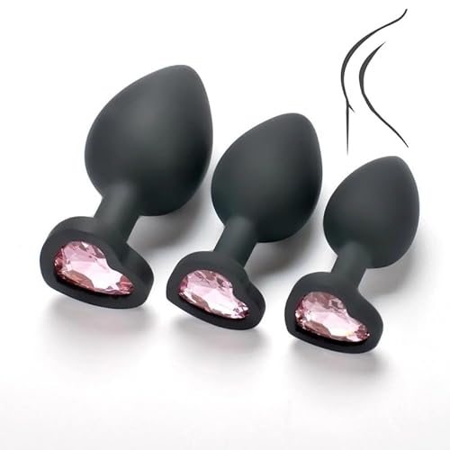 QiKKago Accesorio De Silicona Negra con Elegante DecoracióN De Piedras Preciosas, Conjunto Liso De 3 Piezas para El Entrenamiento De Estiramiento - Y1 (Rosa Claro)