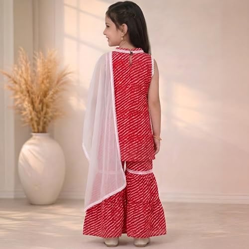 Image of LITTLE GINNIE Girls Kurta Sharara Set | Traditional Ethnic Wear for Kids