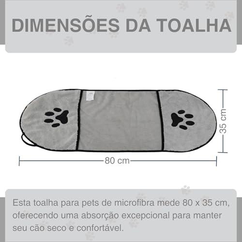 LUMAI Toalha para Pets Microfibra Superabsorvente com Bolsos, Secagem Rápida, Ideal para Cachorro e