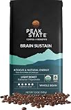 Peak State Coffee with Benefits - Mushroom Coffee Organic Coffee Beans - BRAIN SUSTAIN Light Roast -
