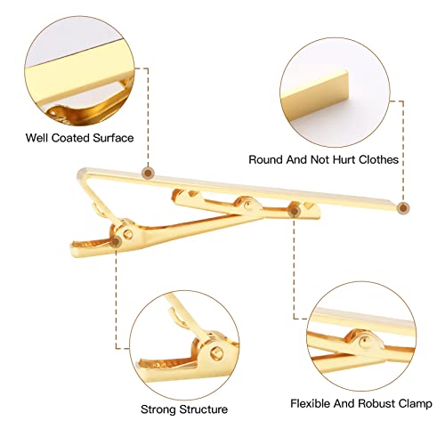 Miaoshoutao Tie Clip 3Pcs Gold Silver Black, Classic Tie Clips For Men Suitable For Everyday Life, Business Meetings, Wedding Parties. (Gold & Silver & Black) #TOP2