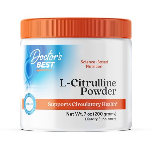 Doctors Best L-Citrulline Powder - L Citrulline Supplement for Men & Women, Nitric Oxide Metabolism Support, Helps Muscle Soreness, Circulatory Health & Energy Support, Unflavored, Gluten Free - 7 oz