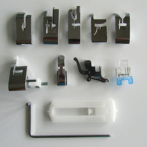 Kit de 11 Pies Prensatelas Compatible para Maquina de Coser miniatura 3