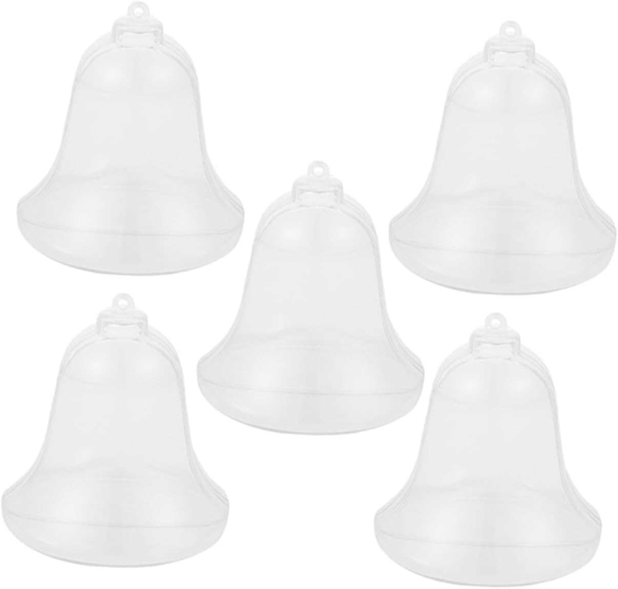 25pcs Clear Fillable Bell Ornaments Transparent Christmas Tree Decorations for Crafts Lightweight Hanging Bells for Holiday Decor for and Miniatures