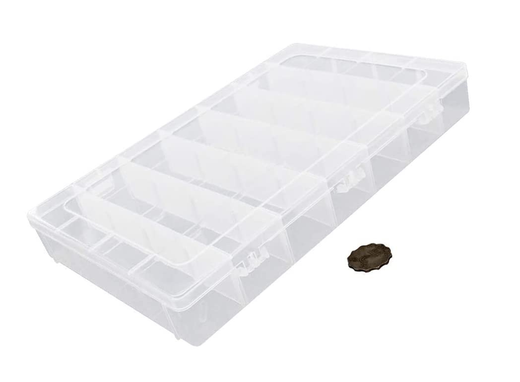 Auniwaig Scatola portaoggetti per componenti in PP, organizer in plastica, contenitore regolabile, griglie rimovibili, scatole per attrezzi, 28 griglie rimovibili, per piccoli accessori per componenti