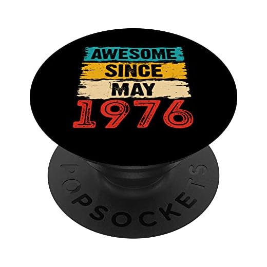 Regalos de cumpleaños 47 años impresionantes desde mayo de 1976 PopSockets PopGrip Intercambiable