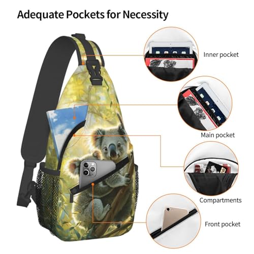Mochila Pequeña Unisex Sling con Estampado de Hojas Koala miniatura 4
