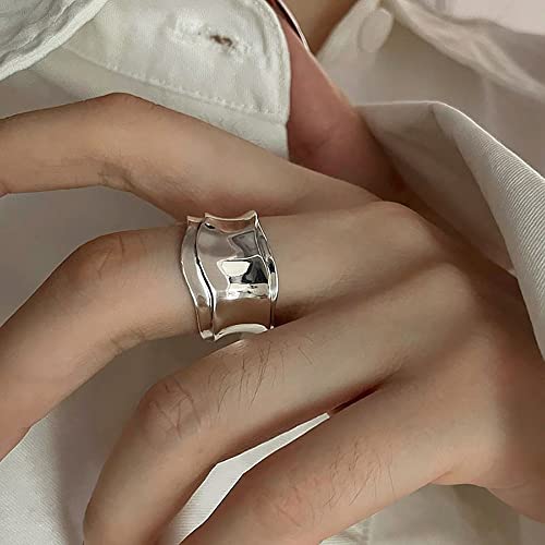 Fashion Geometric Statement Expandable Ring for Women Adjustable Open Stacking Wide Rings Promise Eternity Finger Bands Minimalist Jewelry Gifts2