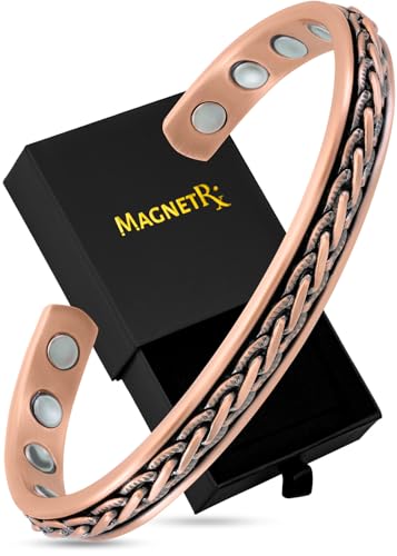 MagnetRXR Copper Magnetic Bracelets ? Effective Pure Copper Bracelet for Men and Women ? Copper Cuff Adjustable Magnetic Bracele