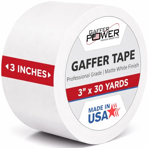 Gaffer Power White Gaffer Tape 3&rdquo; x 30 Yards &ndash; No Residue, Made in USA, Professional Grade...