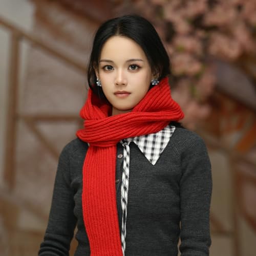 Women Winter Knitted Hooded Hat Solid Long Scarf Cap Warm Shawl Wrap Head Scarves Pullover Hat Skiing Hiking Balaclava2