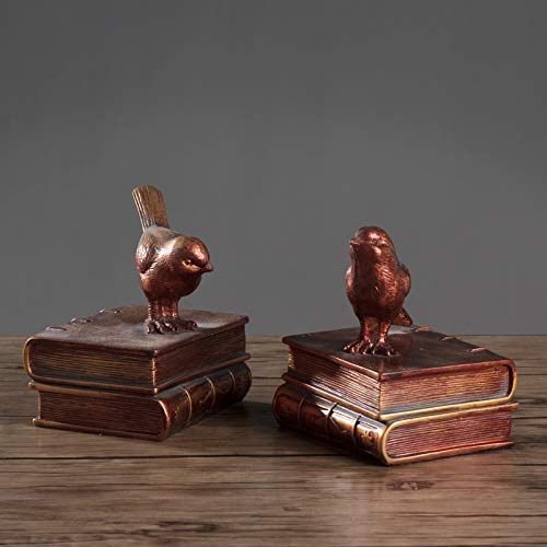 Book Ends Creative Bird Bookend Desktop Decoration,Statues Gifts For Kids Student School Library Study Home Office Decorative Gifts,Brown Gift #TOP1