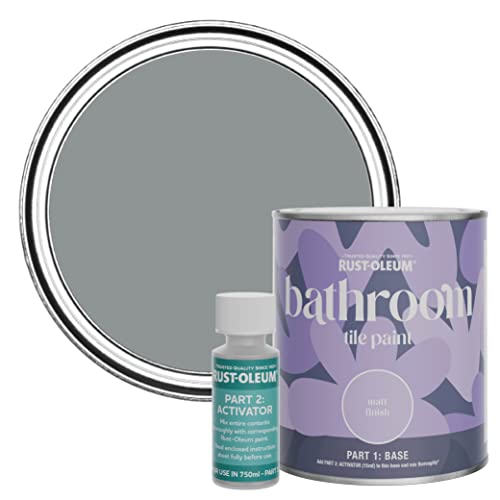 Rust-Oleum Mid-Grey Water-Resistant Bathroom Tile Paint in Matt Finish - Anthracite 750ml
