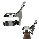 German Style Beer Stein Clip-On Lid for Bottles – Chrome Finish Metal Bottle Cap Cover – Keeps Bugs & Debris Out – Novelty Party Accessory & Gift for Beer Lovers – Fits Most Standard Bottles