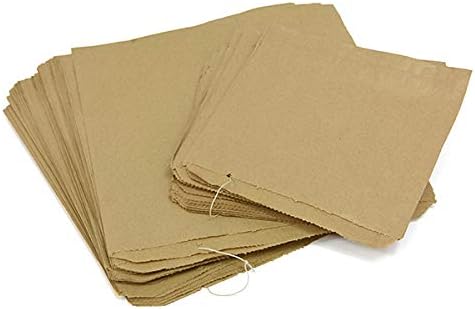 Sabco 100 x Brown Paper Bag - Brown Kraft Paper Bags For Food, Sweet, Grocery, Fruit Bags - Eco Friendly (6 x 6)