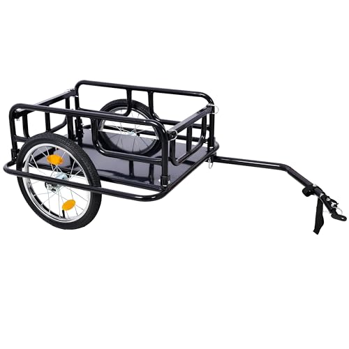Foldable Bike Cargo Trailer with Universal Bike Hitch, Bicycle Wagon Trailer with 16
