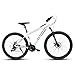 BKNROIHB 27 Inch Mountain Bike 21 Speed, Suspension Fork, Aluminum Frame Disc Brake, Mountain Biking for Both Men and Women.(White)