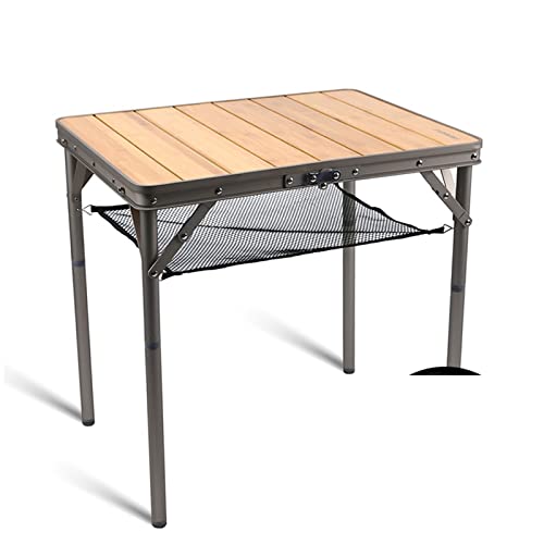 Table de camping portable bambou stable hauteur réglable pique-nique