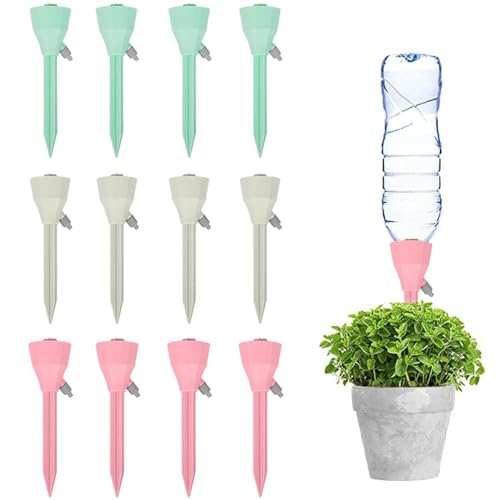 Uoimky Irrigation Goutte à Goutte Kit, 12Pcs Arrosage Plantes Automatique avec Vannes arrosages automatiques réglables Goutte à Goutte Bouteille pour Les Plantes d'intérieur et d'extérieur